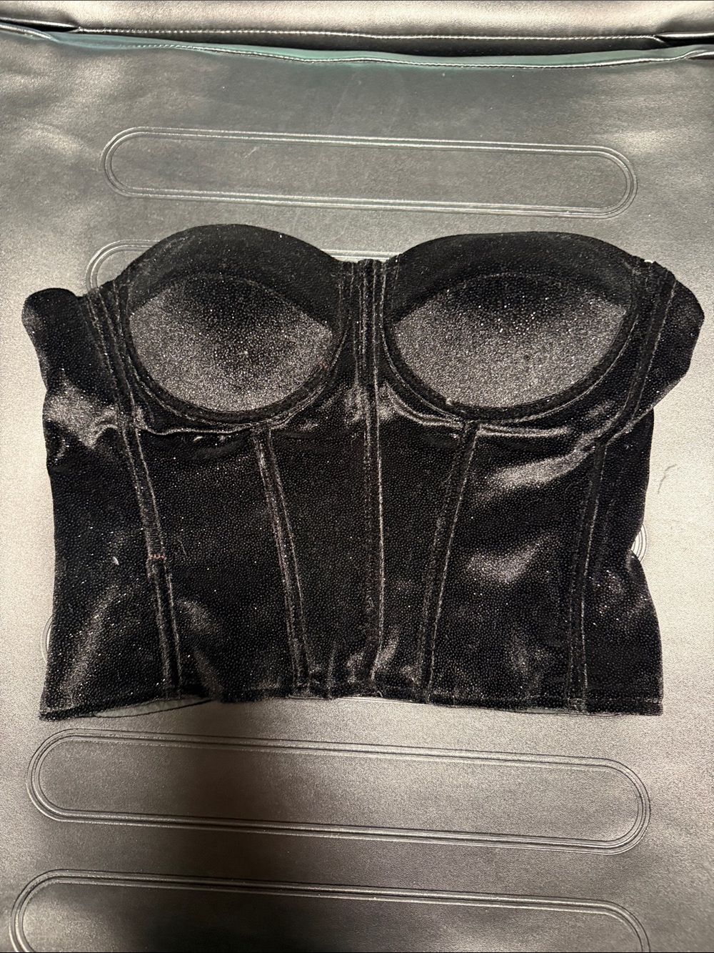 Black Velvet Bustier Crop Top - Women Intimates & Sleepwear